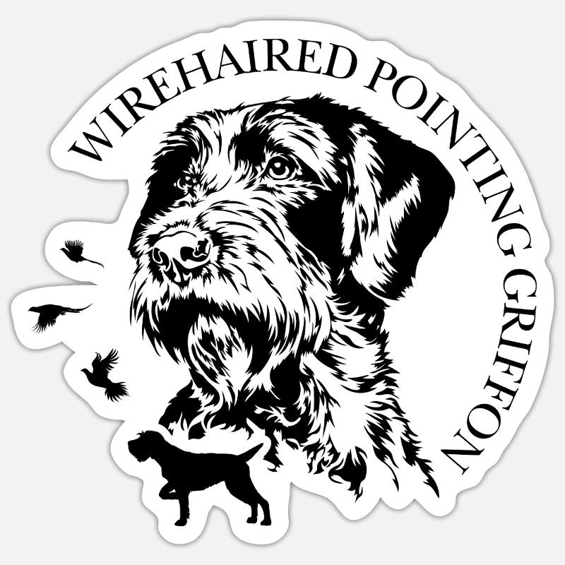 Wirehaired Pointing Griffon Jagdhunde Wilsigns  Sticker Größe S (10 x 10 cm)