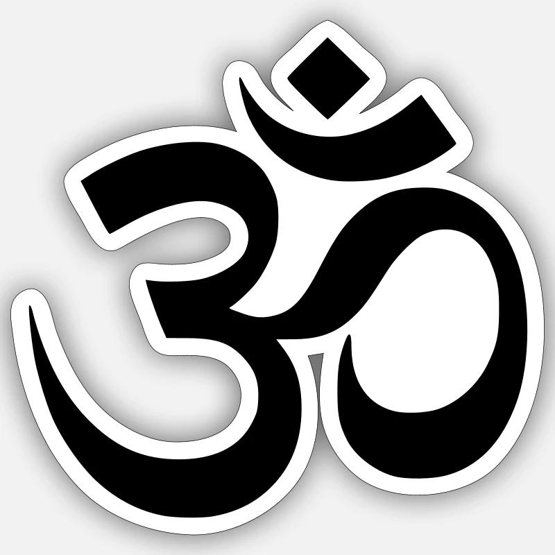 Om Symbol Mantra Silhouette - Sticker Größe S (10 x 10 cm) - Mattweiß