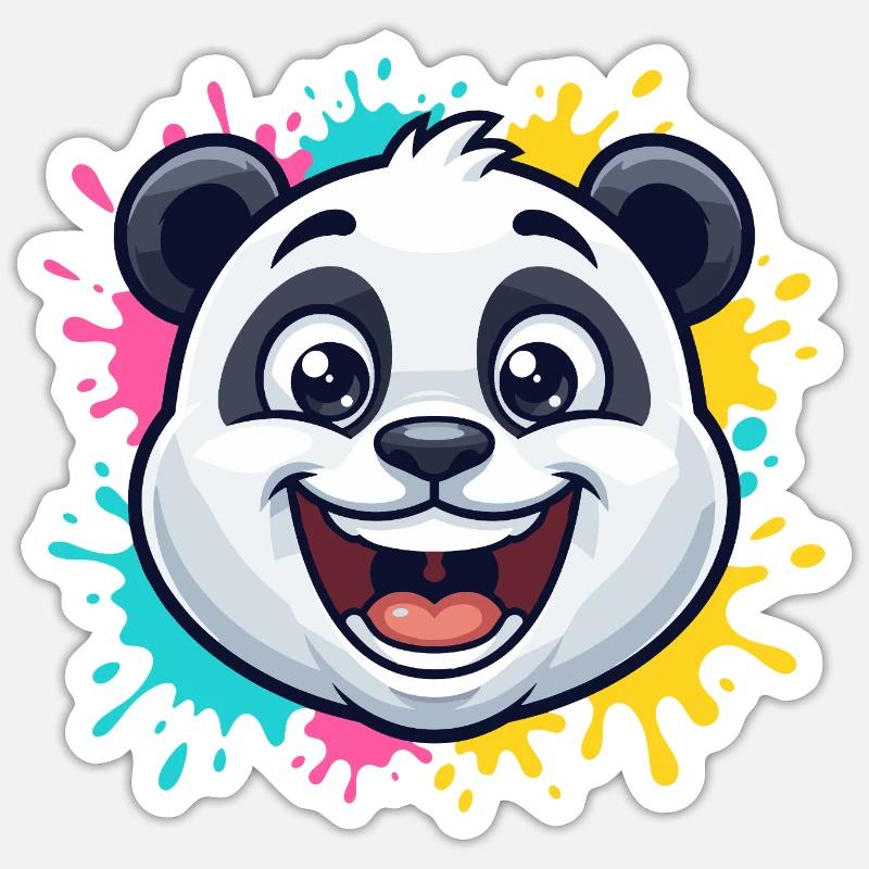 Panda Splash Farbwelt Sticker Größe S (10 x 10 cm)