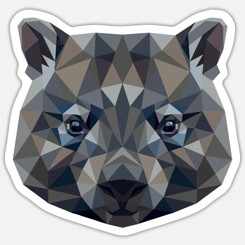 Wombat Australia Marsupial Mignon Wombat - Sticker taille S (10 x 10 cm) - blanc mat