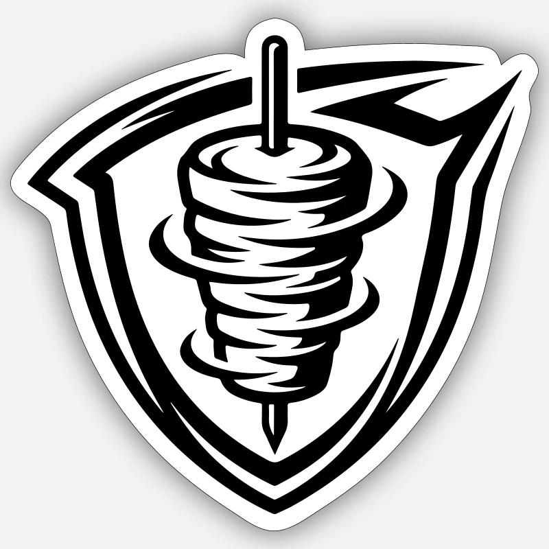 Döner Dönerspieß - Sticker Größe S (10 x 10 cm) - Mattweiß