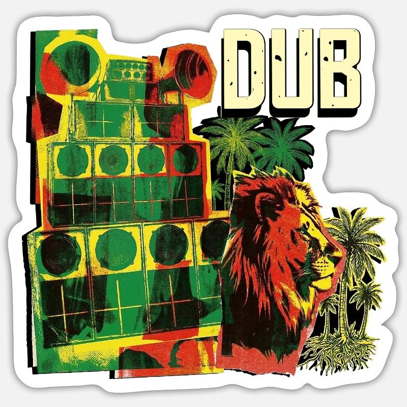 Dub Reggae Soundsystem Session - Sticker taille S (10 x 10 cm) - blanc mat