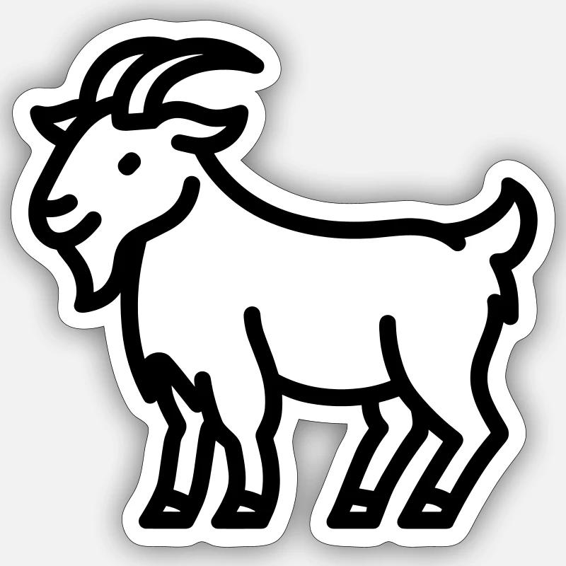 Ziege - Sticker Größe S (10 x 10 cm) - Mattweiß