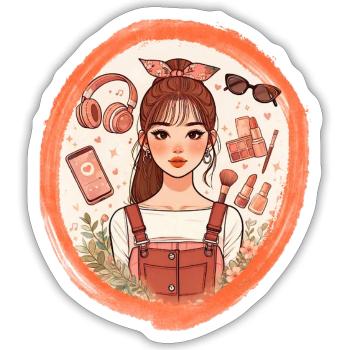 Teenager und ihr Lebensstil - Sticker Größe S (10 x 10 cm) - Mattweiß - Vorne