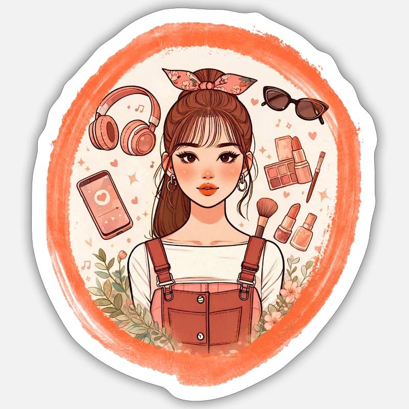 Adolescente et son mode de vie Sticker taille S (10 x 10 cm)