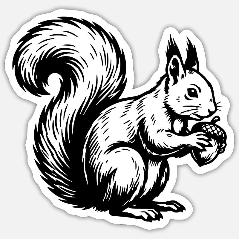 Eichhörnchen Sticker Größe S (10 x 10 cm)