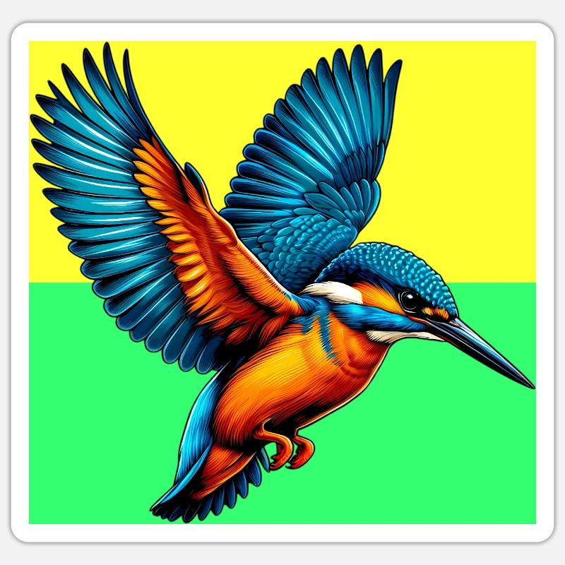 kingfisher - Sticker size S (10 x 10 cm) - white matte