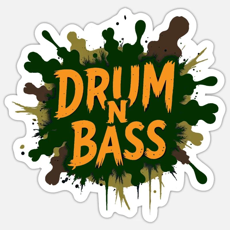 Drum N Bass Splash - Sticker taille S (10 x 10 cm) - blanc mat