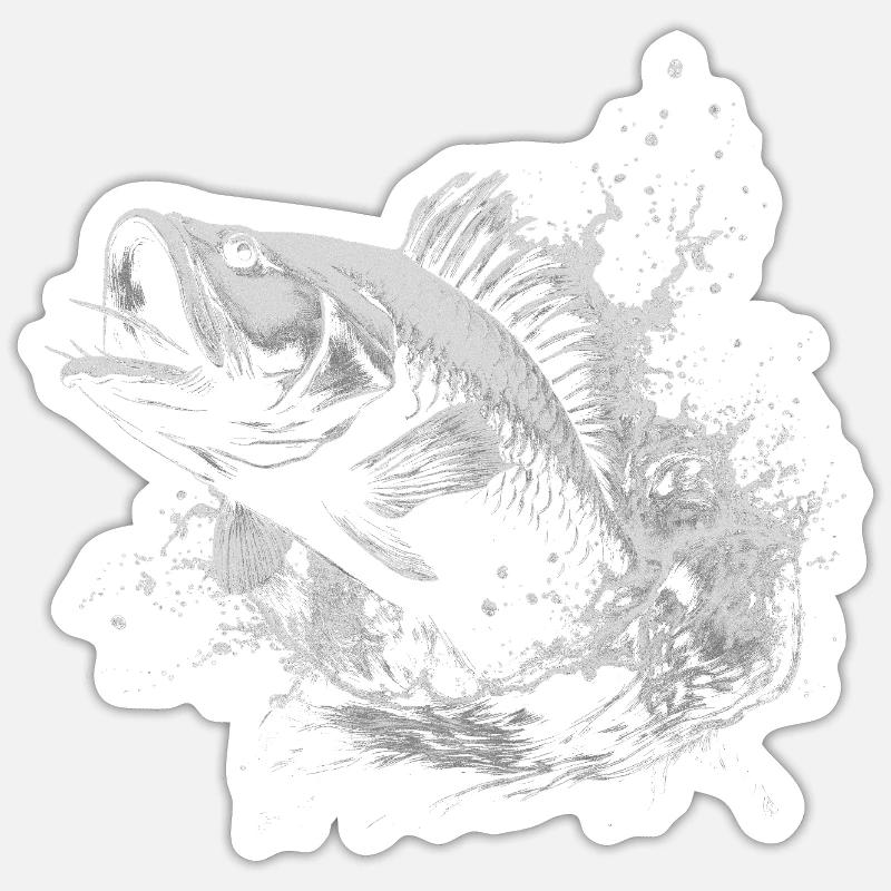 Carp Angler - Sticker size S (10 x 10 cm) - white matte