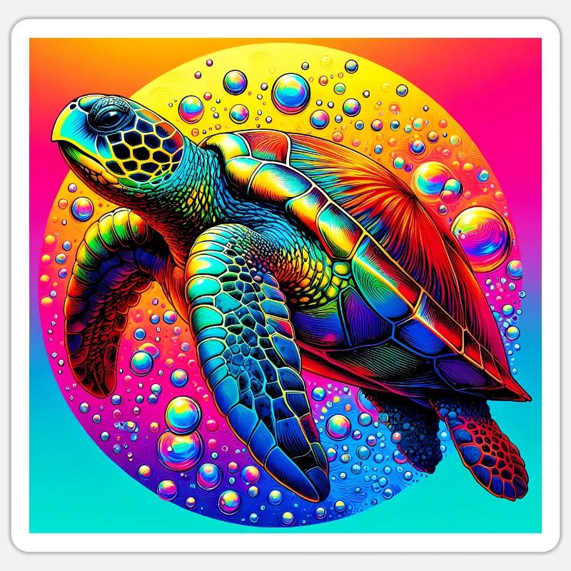 turtle - Sticker size S (10 x 10 cm) - white matte