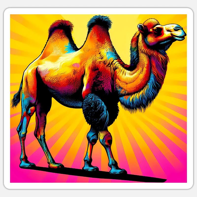 camel - Sticker size S (10 x 10 cm) - white matte