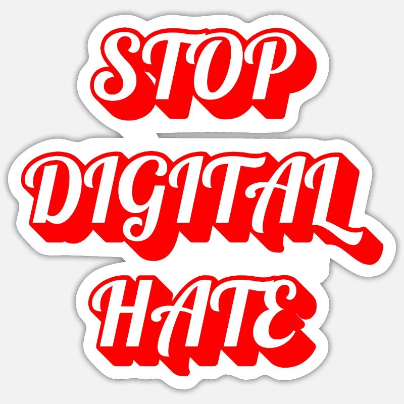Stop Digital Hate – Statement gegen Cybermobbing & Sticker Größe S (10 x 10 cm)