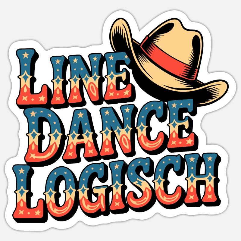 Line Dance Logisch - Sticker Größe S (10 x 10 cm) - Mattweiß