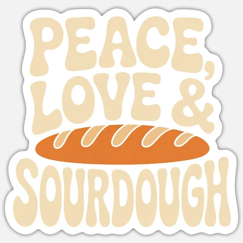 Paix, Amour & Levain - Sticker taille S (10 x 10 cm) - blanc mat