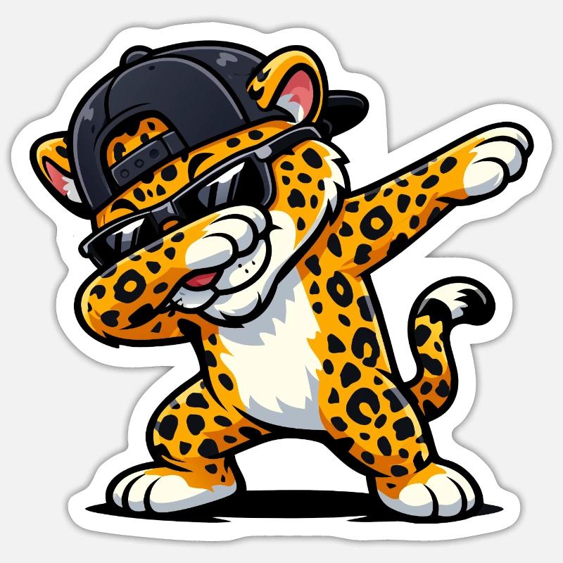 Dab Jaguar - Sticker taille S (10 x 10 cm) - blanc mat