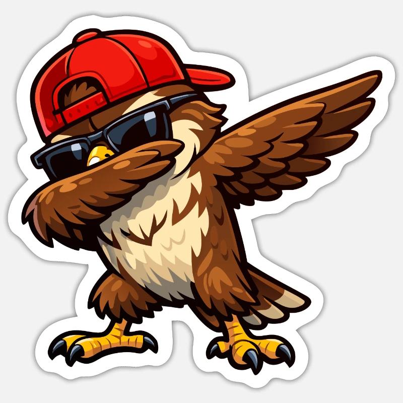 Dabbing Falcon Sticker Größe S (10 x 10 cm)