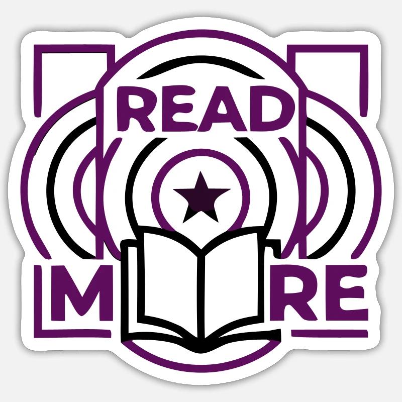 Read More Book Circles Emblem - Sticker size S (10 x 10 cm) - white matte
