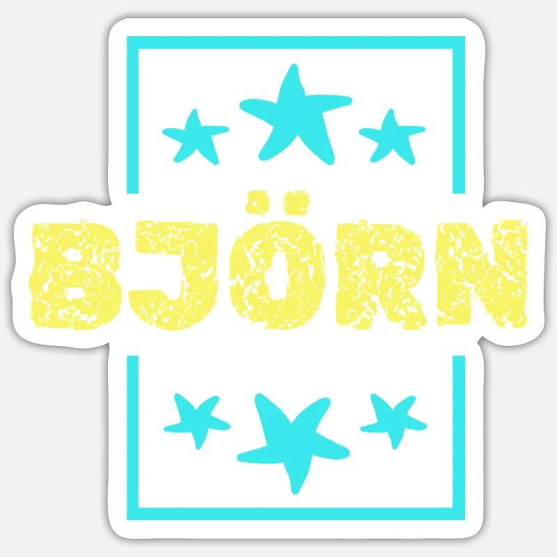 Bjoern comme anniversaire - Sticker taille S (10 x 10 cm) - blanc mat