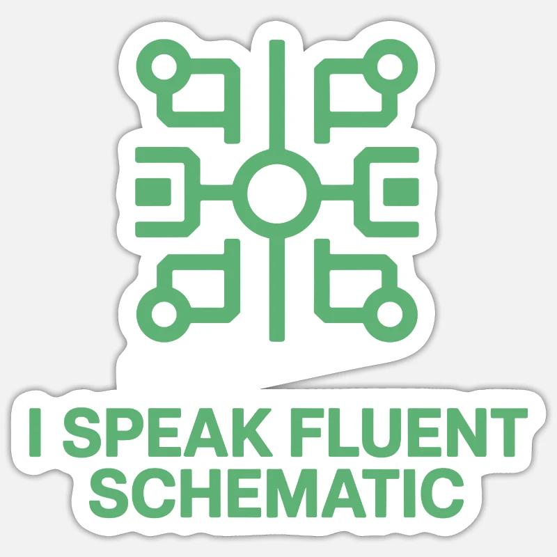 I speak fluent circuit diagram technology - Sticker size S (10 x 10 cm) - white matte