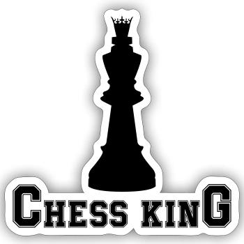 Chess King - Sticker size S (10 x 10 cm) - white matte - Front