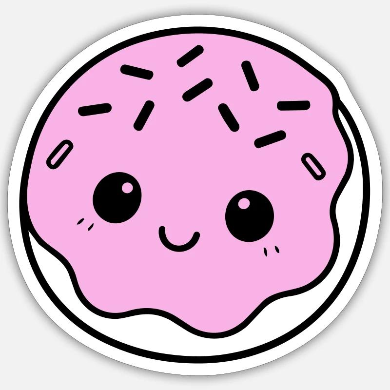 Donut Cute Sticker Größe S (10 x 10 cm)