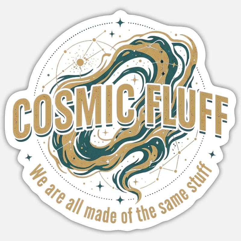 Cosmic Fluff - Sticker Größe S (10 x 10 cm) - Mattweiß