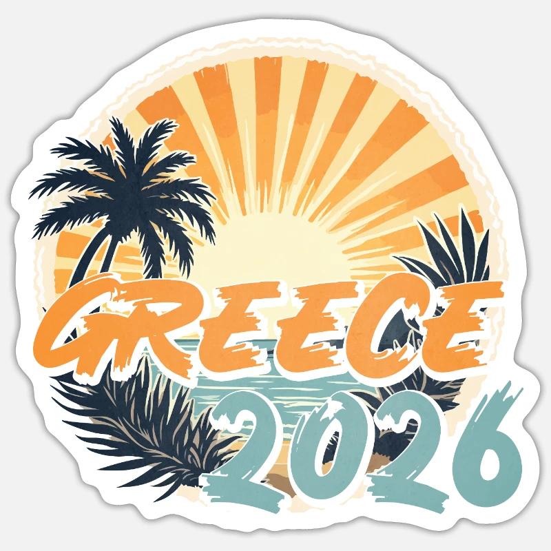 Greece 2026 - Sticker size S (10 x 10 cm) - white matte