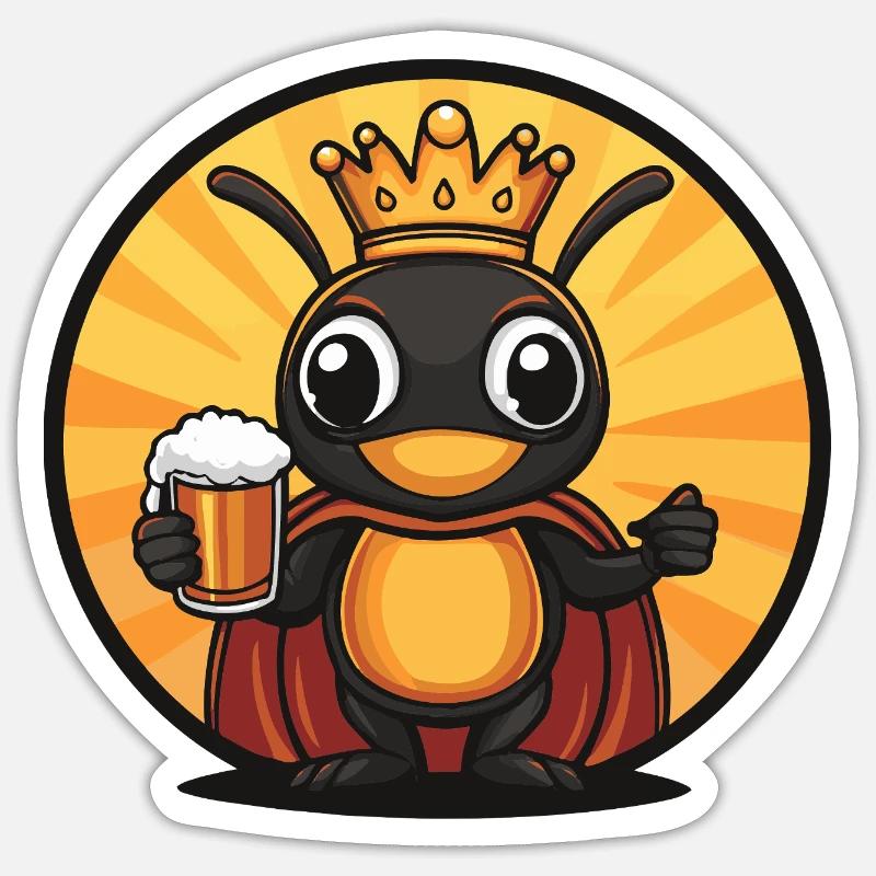 Ant Beer Funny - Sticker size S (10 x 10 cm) - white matte