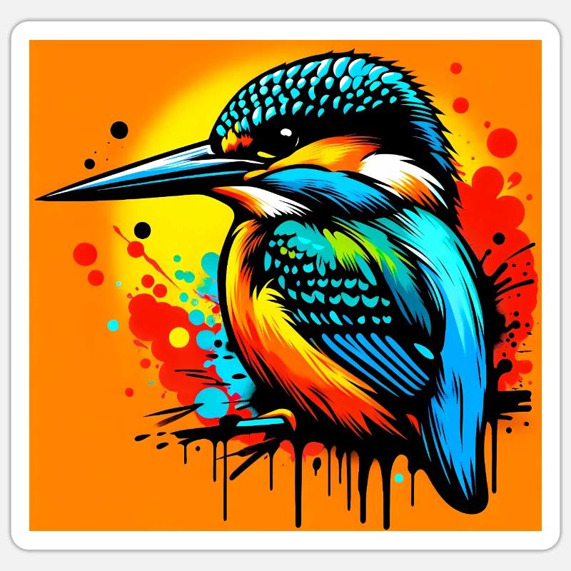 Eisvogel - Sticker Größe S (10 x 10 cm) - Mattweiß