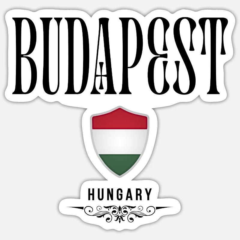 Souvenir de Budapest, design élégant Budapest - Sticker taille S (10 x 10 cm) - blanc mat
