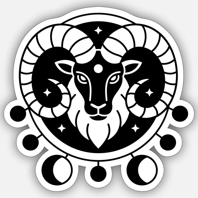 Tierkreiszeichen Widder Sticker Größe S (10 x 10 cm)
