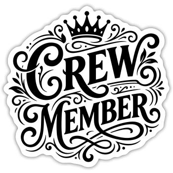 Membre d’équipage Krone - Sticker taille S (10 x 10 cm) - blanc mat - Devant