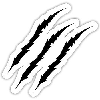 krallen - Sticker Größe S (10 x 10 cm) - Mattweiß - Vorne
