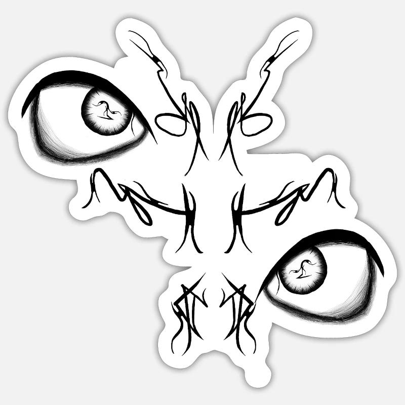 Night Bird Duo Lights - Sticker size S (10 x 10 cm) - white matte