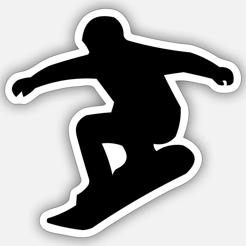 Snowboarders - Sticker size S (10 x 10 cm) - white matte