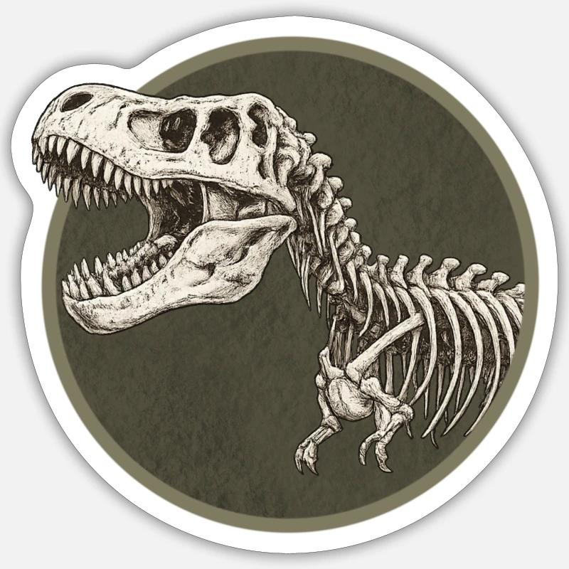 Dinosaure - Sticker taille S (10 x 10 cm) - blanc mat