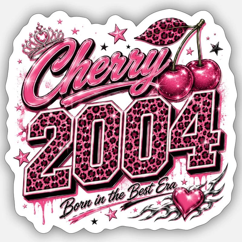 Cherry 2004 Leopard Style - Sticker size S (10 x 10 cm) - white matte