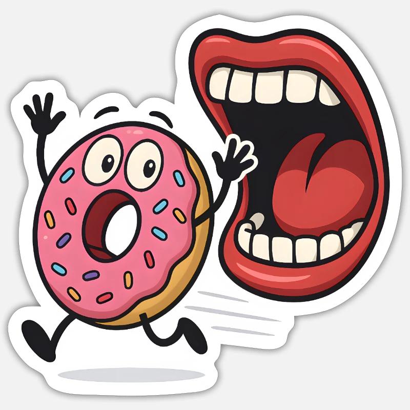 Humour de Donut Running - Sticker taille S (10 x 10 cm) - blanc mat
