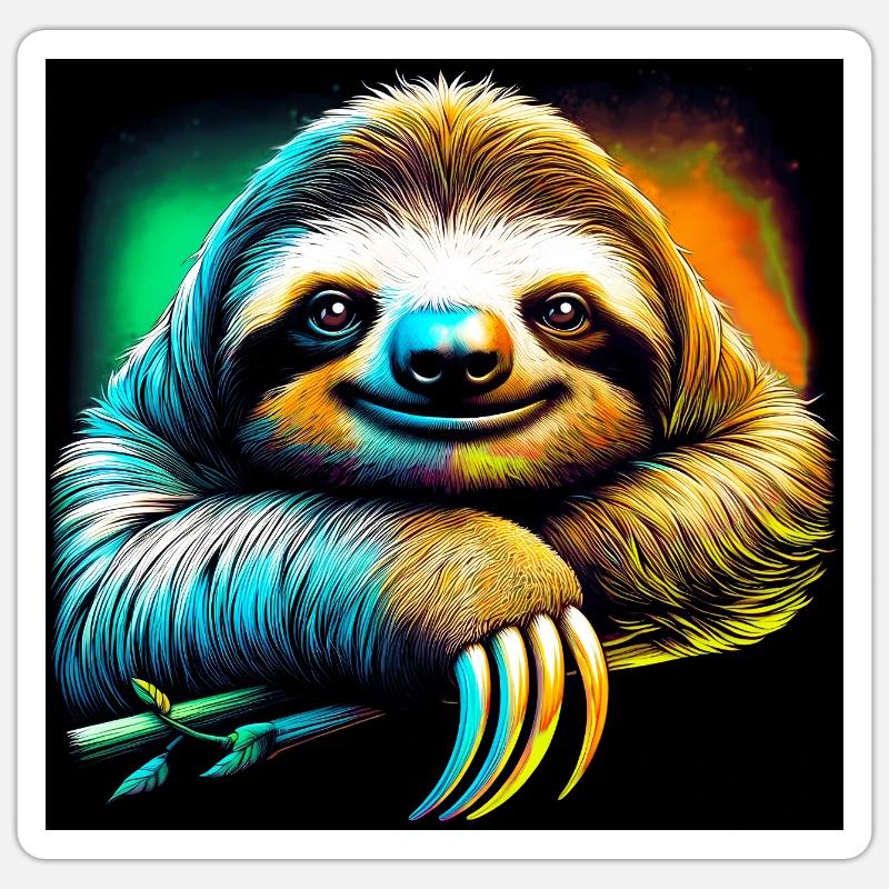 sloth - Sticker size S (10 x 10 cm) - white matte
