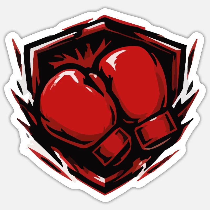 Boxen Boxhandschuhe Schild - Sticker Größe S (10 x 10 cm) - Mattweiß