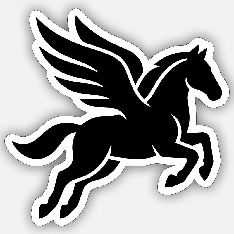 Pegasus - Sticker Größe S (10 x 10 cm) - Mattweiß