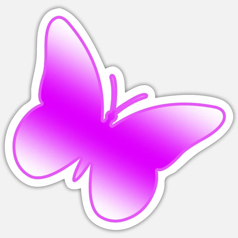 Papillon - Sticker taille S (10 x 10 cm) - blanc mat
