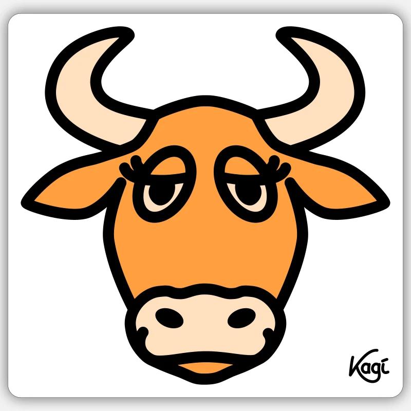 Grand Taureau - Sticker taille S (10 x 10 cm) - blanc mat