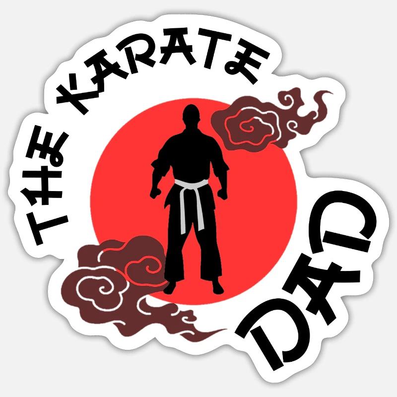 The Karate Dad - Sticker taille S (10 x 10 cm) - blanc mat