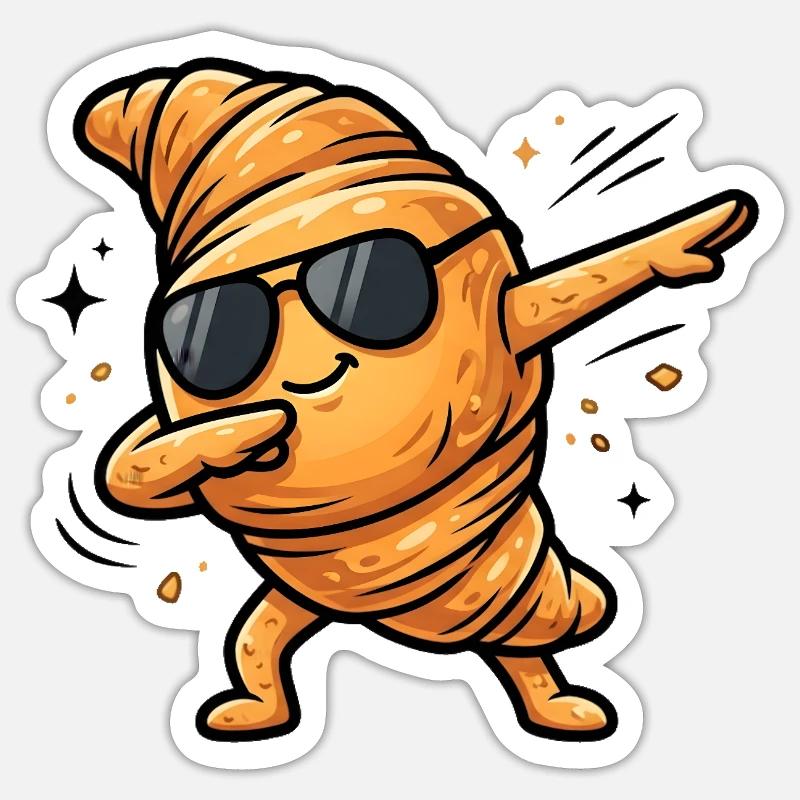 Croissant à tamponner - Sticker taille S (10 x 10 cm) - blanc mat