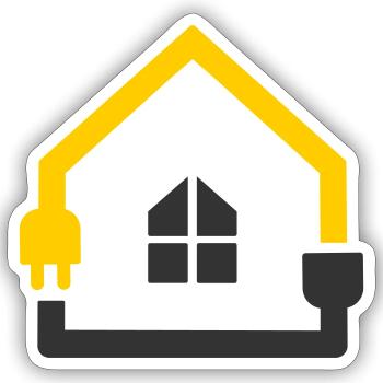 Elektriker Haus Steckdose Smart Home - Sticker Größe S (10 x 10 cm) - Mattweiß - Vorne
