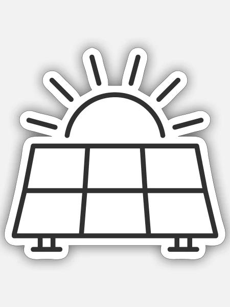 Solarpanel-Liniensymbol - Sticker Größe S (10 x 10 cm) - Mattweiß