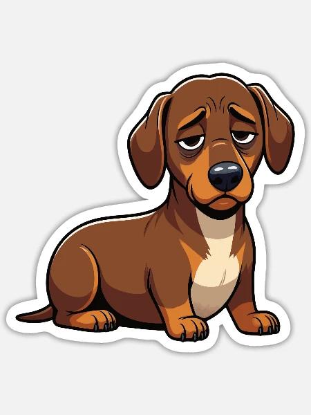 Dackel Dackelbesitzer Dackelhalter Dackelliebhaber - Sticker Größe S (10 x 10 cm) - Mattweiß