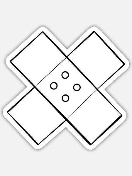 Pflaster_schwarz_1 - Sticker Größe S (10 x 10 cm) - Mattweiß