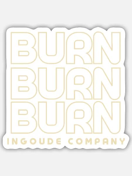 Burn Burn Burn Neon-Logo - Sticker Größe S (10 x 10 cm) - Mattweiß